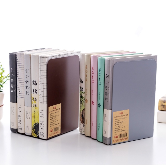 evebell ฉากกั้นหนังสือ L ที่กั้นหนังสือโลหะ 1คู่ (2ชิ้น) book divider อุปกรณ์จัดระเบียบโต๊ะ