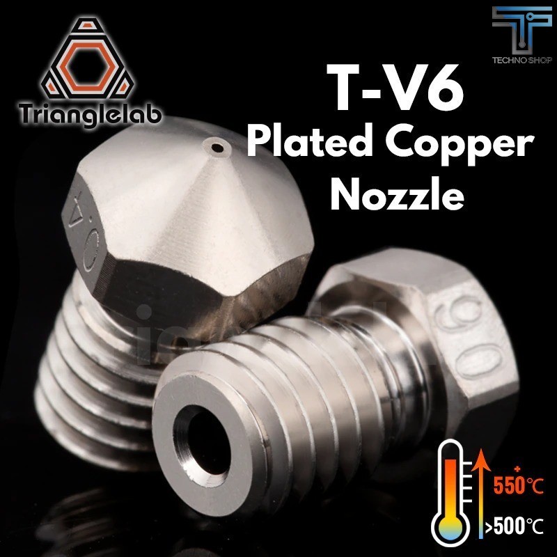 TRIANGLELAB T-V6 Plated Copper Nozzle Durable Non-stick High Performance M6 3D Printer E3D V6 Hotend