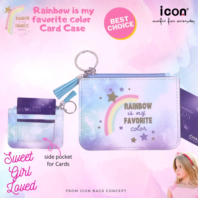 ICON Wonder Girl Card Case พร้อมกระเป๋าซิป Silkscreen พิมพ์คําน้ําหนักเบา Multi-Function Case พร้อม 