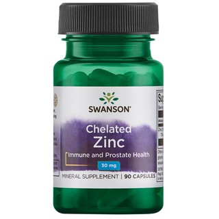 Swanson Ultra Albion Chelated Zinc Glycinate 30 mg 90 capsules ซิงค์คีเลต ลดปัญหาสิว ผิวมัน