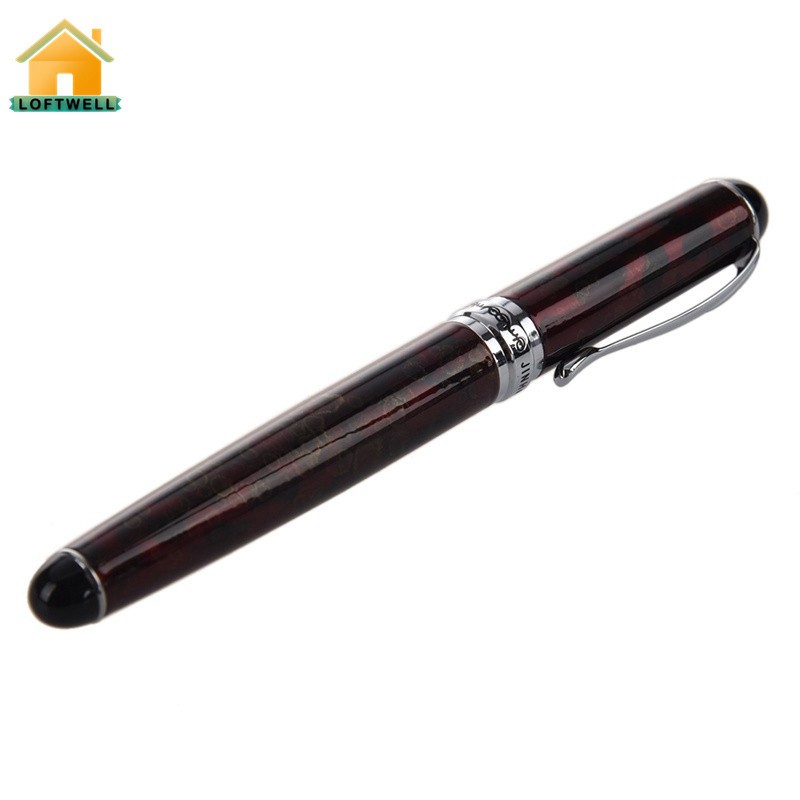 🔱Jinhao X750 ปากกาสีแดงเข้ม Medium Fine Nib Ink Fountain Pen สํานักงานธุรกิจ