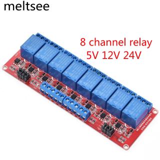 โมดูลรีเลย์ 8 channel 5v/12v/24 v high and low level trigger relay with optocoupler พร้อมกับ optouple สําหรับ plc