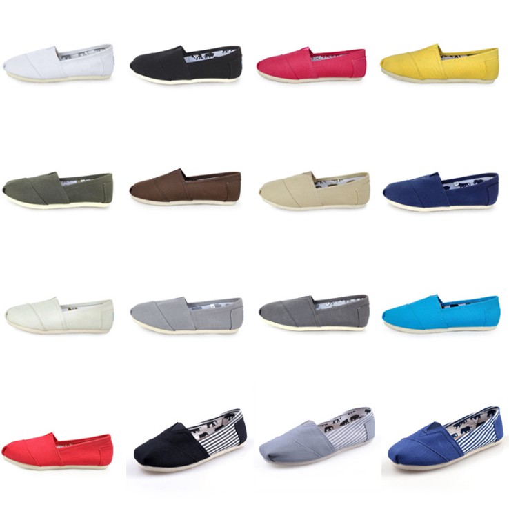 รองเท้าผ้าใบลำลองสำหรับผู้ชายผู้หญิง Toms Shoes