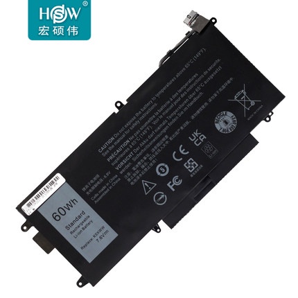 Battery Notebook K5XWW Dell Latitude 5289 725KY N18GG Series 7.6V 60Wh ประกัน1ปี