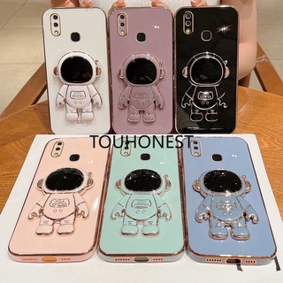 เคส Vivo Y55S Y33S เคส Vivo Y75 Y52S เคส Vivo Y7S เคส Vivo Y91C Case Vivo Y91D Case Vivo Y50 Case Vivo Y30 Y30i Case Vivo Y70S Y70T Case Vivo Y1S Y93S Luxury Cute Silicone 3D Astronaut Stand Phone Cover Case โทรศัพท์มือถือ ซิลิโคน ลายนักบินอวกาศ