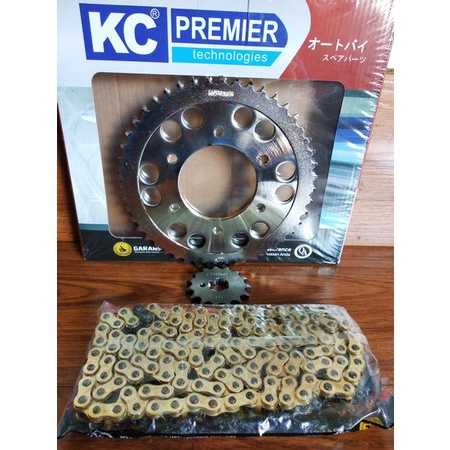 ชุดเกียร์ GOLD CHAIN R15 2017 เกียร์แพคเกจ GOLD CHAIN R15 2017 15T 47T CHAIN 428-123 KC PREMIER ยี่ห