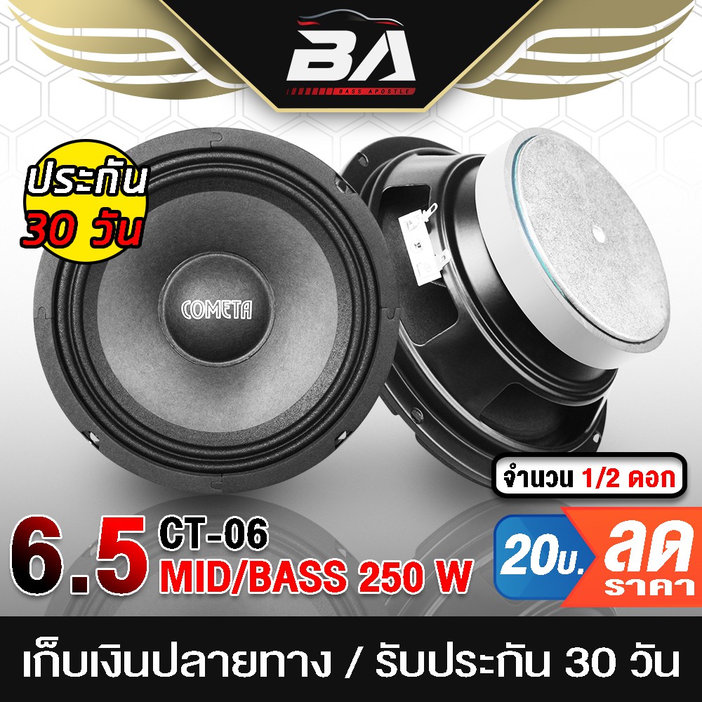 BA SOUND ลำโพงเสียงกลาง 6.5 นิ้ว 250วัตต์ CT-06 4-8OHM ดอกลำโพง 6.5 นิ้ว ลำโพง 6.5 นิ้ว ลำโพงติดรถยนต์ เครื่องเสียงบ้าน