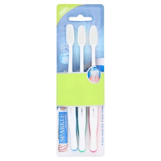 ราคาพิเศษ!! สปาร์คเคิล เฟรช ไวท์ แปรงสีฟันขนแปรงนุ่ม 3 ด้าม Sparkle Fresh White Soft Bristle Toothbrush 3pcs