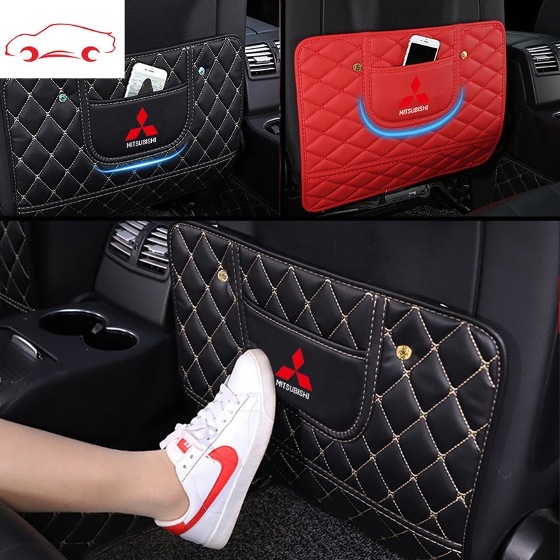 แผ่นหนังป้องกันเบาะหลังรถยนต์สําหรับ Mitsubishi Xpander Triton Lancer Evo Asx Mirage Outlander Grand
