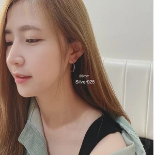[ได้รับการรับรองเงินแท้] Suwann.na [ราคาต่อคู่] ต่างหูห่วง ต่างหูเงินแท้ ห่วงหลอด 8, 10, 12, 14, 16, 18, 25, 40 mm
