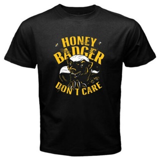ใหม่เสื้อยืดพิมพ์ลาย Honey Badger Dont Care สําหรับผู้ชายสีดําขนาด Xs-3Xl