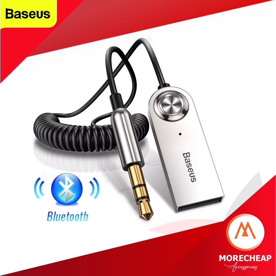 ถูก/แท้ Baseus Aux Bluetooth Adapter บลูทูธติดรถยนต์ อะแดปเตอร์สาย USB บลูทูธ 3.5 มม. Dongle ตัวแปลงบลูทูธในรถ