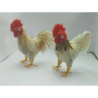 ตุ๊กตาไก่ขน (ของตกแต่ง ของแก้บน ) ทำด้วยขนไก่จริง ขนาดต่างๆ