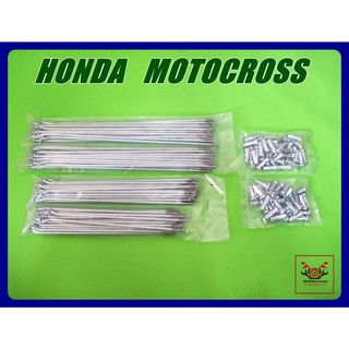 HONDA MOTOCROSS FRONT &amp; REAR SPOKE SET // ซี่ลวด รถวิบาก ล้อหน้า ล้อหลัง สินค้าคุณภาพดี