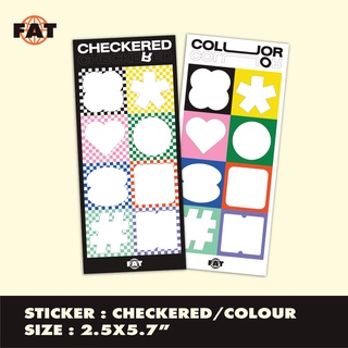 sticker : checkered/colour สติกเกอร์ไดคัท ตกแต่งโน๊ต diy