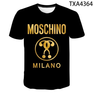 2021 New Summer Moschino T shirt Fashion Streetwear Men Women 3D Printed T-shirts Cool Tops Tee