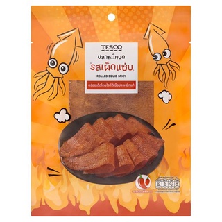 🔥แนะนำ!! เทสโก้ ปลาหมึกบด รสเผ็ดแซ่บ 17กรัม Tesco Spicy Rolled Squid 17g