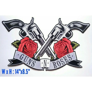 ตัวรีดติดหลังเสื้อขนาดใหญ่ 14"x8.5" นิ้ว GUNS N ROSES ตำนานวงร็อคในตำนานแบบรีดติด