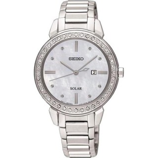 SEIKO Solar นาฬิกาข้อมือผู้หญิง สายสแตนเลส รุ่น SUT327P1 - สีเงิน