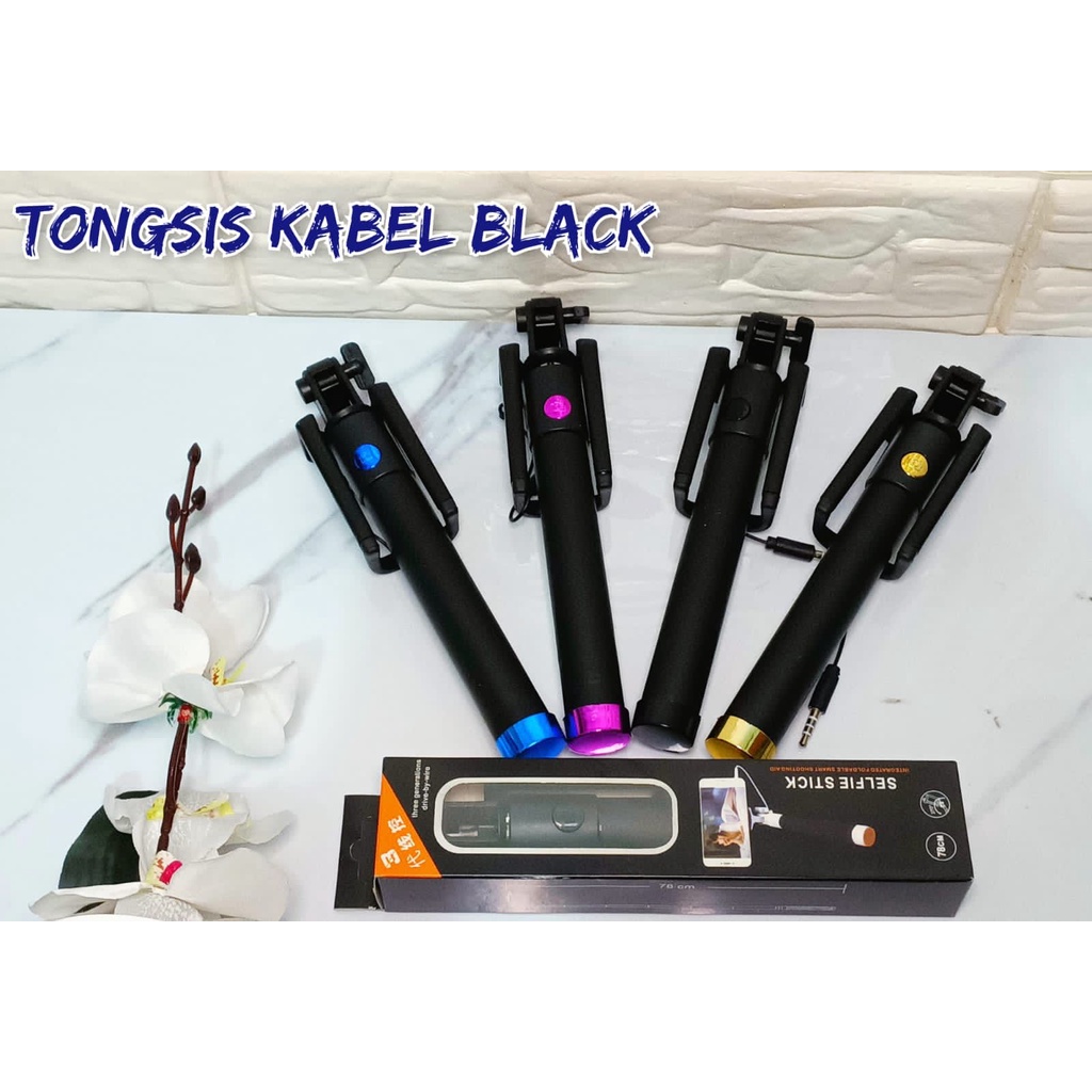 Tongsis Rubber ไม้เซลฟี่สีดํา เซลฟี่ youtube tiktok smule stick narsis