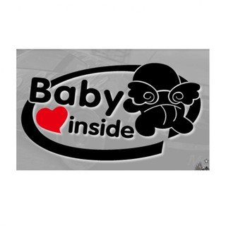 สติ๊กเกอร์ติดรถยนต์ Baby Inside สีดำ