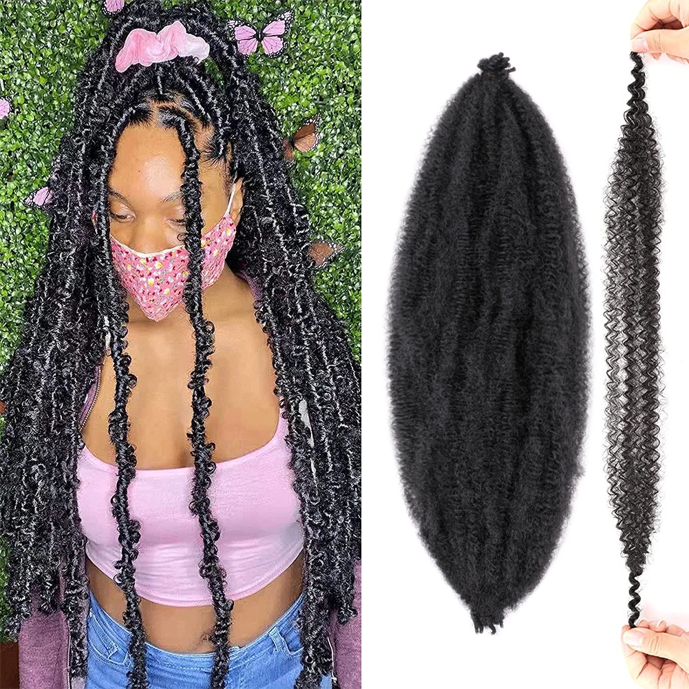 24 นิ้ว Fluffy Ombre Marley Braids โครเชต์ผมจํานวนมาก Twist กล่อง Afro สังเคราะห์ Jumbo Braiding Hair Extensions สําหรับผู้หญิง