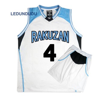 เสื้อยืดแขนสั้น + กางเกงขาสั้นสําหรับผู้ชาย Anime Kuroko no Basuke Basket Cosplay Rakuzan School Uniforms Akashi Seijuro Men Jersey Sportswear T-shirt Shorts Costume Set