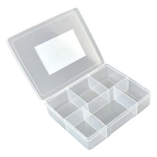 LUCKY HOME กล่องแบ่งช่อง 6 ช่อง ขาว K-5456 ขนาดกล่อง(กว้าง x ยาว x สูง): 16 x 19.5 x 4.5 cm