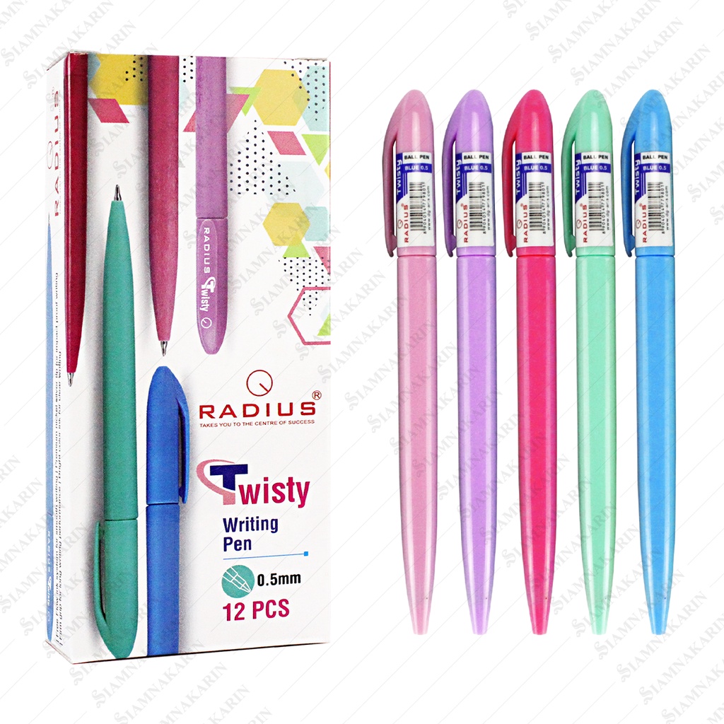 ปากกาลูกลื่น TWISTY พาสเทล (TWISTY MIX 5 COLOUR PEN) 0.5 mm. หมึกน้ำเงิน