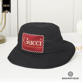 GUCCI HAT BLACK LOGO RED SIZE M