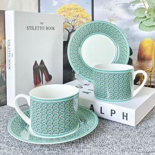 Hermes English bone china coffee cup plate afternoon tea set high-grade luxury European ceramic coffee cup