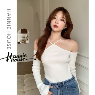 เสื้อท็อปเปิดไหล่แขนยาวผ้าถักสําหรับผู้หญิง