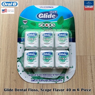 Oral-B® Glide Dental Floss, Scope Flavor 40 Meters 6 Pieces ไหมขัดฟัน ออรัลบี ไกลด์ ยาว 40 เมตร