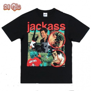 คอลูกเรือเสื้อยืดคอกลม21 สินค้าเดิม/เสื้อยืดคอกลม/Jack^ stupid/ผ้าฝ้าย 100% Oversize SML ดำ&amp;ขาว unisex🔥ผ้าฝ้ายแท้