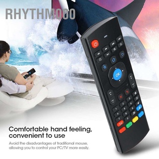 Rhythm000 Mx3 2.4G เมาส์อากาศไร้สาย Motion Sensing อินฟราเรดควบคุมระยะไกลสําหรับทีวี Pc