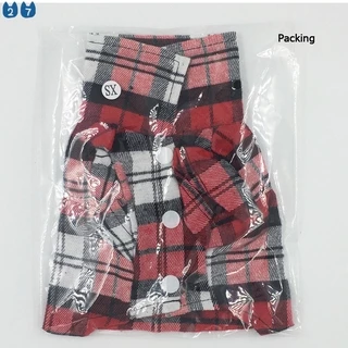 เสื้อผ้าฝ้าย ลายสก๊อต สำหรับสัตว์เลี้ยง สุนัข ขนาดเล็ก และกลาง ( 27 ชิ้น )
