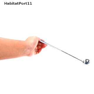 Habitatp ช้อนสเตนเลส ด้ามจับยาว สําหรับตักไอศกรีม ชา กาแฟ ค็อกเทล ซุป