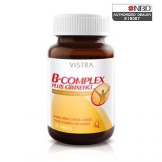 วิสทร้า บี คอมเพล็กซ์ พลัส จินเส็ง (30 เม็ด)VISTRA B-COMPLEX PLUS GINSENG (30 TABLETS)