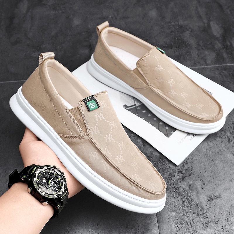 slip on รองเท้าผ้าใบลายกราฟฟิตีแบบลำลองส้นแบนสไตล์เกาหลี - รูปที่ 2