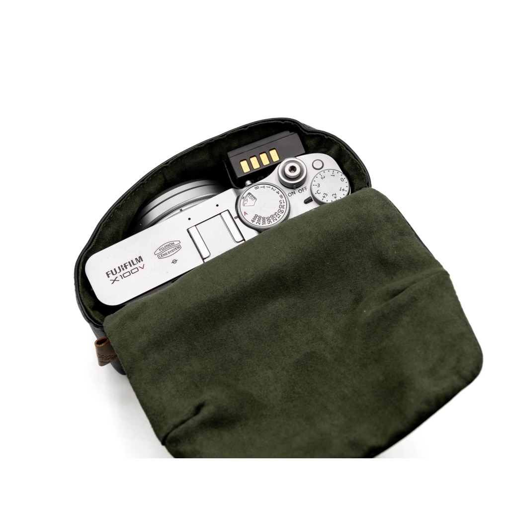 ซองหนัง Fuji X100VI Leica D-LUX8 Ricoh GRIIIX GRIII Leica Minilux Pouch หนังแท้ MeKee Large