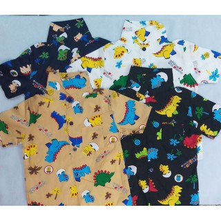 "พร้อมส่ง"เสื้อเชิ้ตเด็กลายไดโนเสาร์