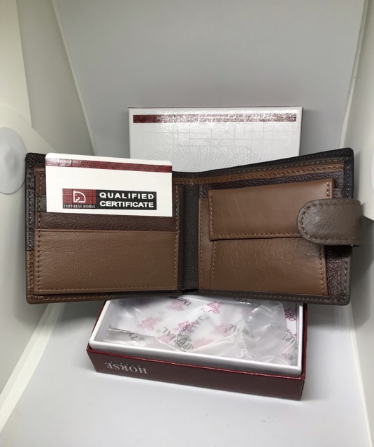 กระเป๋าสตางค์ HORSE หนังแท้ พร้อมส่ง พร้อมกล่อง *กระดุมต่อสี*