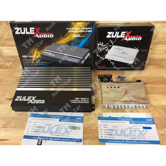 เพาเวอร์แอมป์ ZULEX (4CH) + ปรี 7แบนด์ ปุ่มพับเก็บได้ ZULEX  (จัดส่งฟรีครับ)