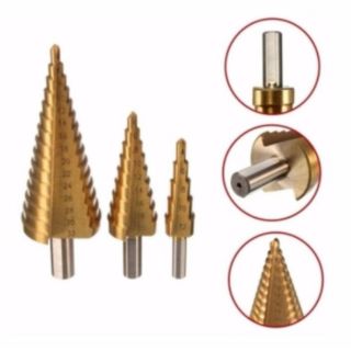 ดอกสว่าน ดอกเจาะคว้านรู ดอกเจดีย์ รุ่น Step Drill Cone Cutter ขนาด 4 - 32 mm จำนวน 3 ตัวต่อชุด (สินค้าขายดีอันดับ1)