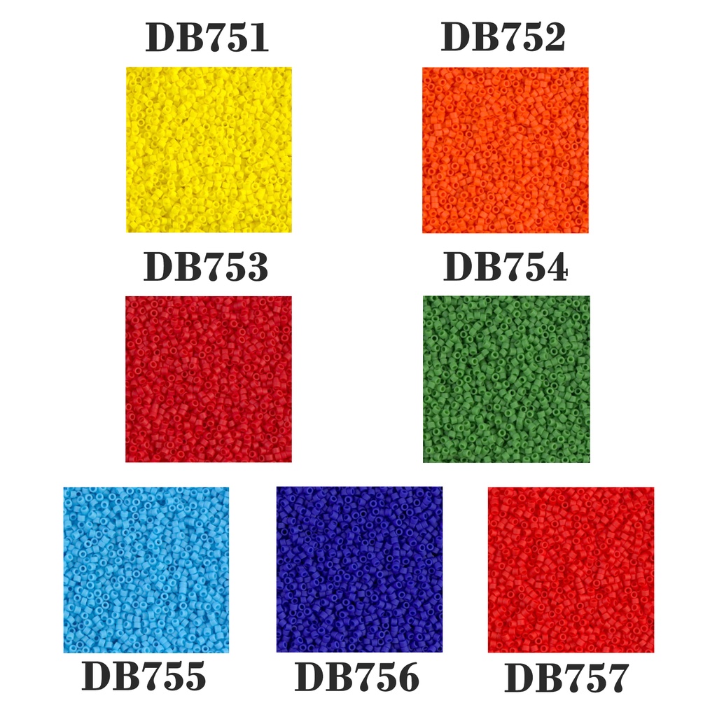 Delica 11/0 สีด้าน เม็ดบีด ลูกปัดแก้ว ทรงกระบอก Miyuki Beads