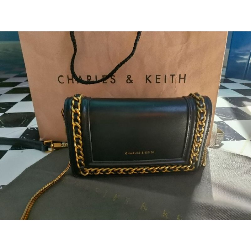 แท้💯✔️Outlet กระเป๋าสะพายหน้าโซ่ CK Charres&amp;keith หน้าโซ่ พร้อมส่ง