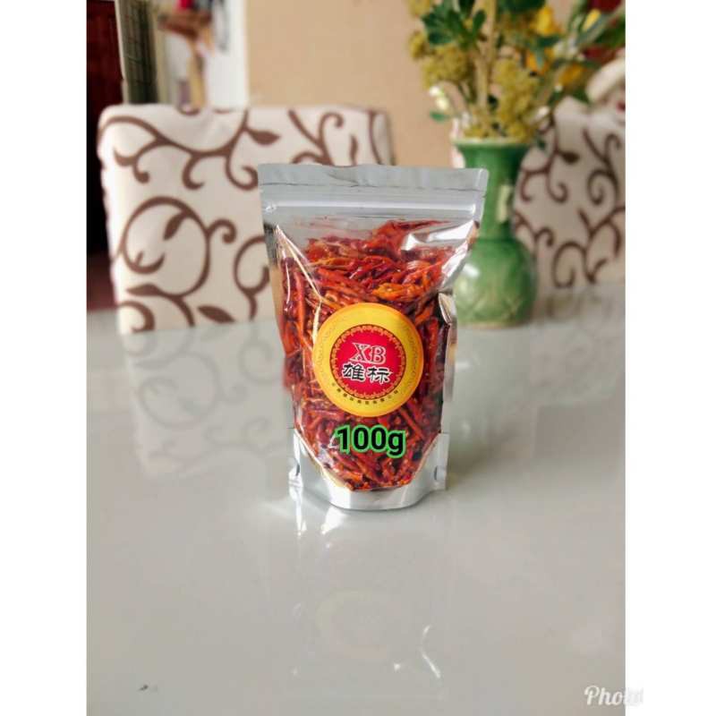 พริกทอดกรอบ พริกทอดกรอบคั่วงา พริกทอดกรอบ xb ถุงซิปล็อดขนาด100กรัม