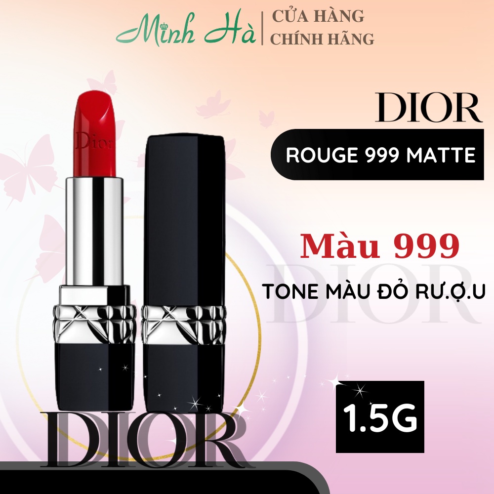Dior Rouge 999 Matte Matte Matte Matte Matte Matte Matte Matte Matte Matte Lipstick 999 1.5g ไวน ์ แดง