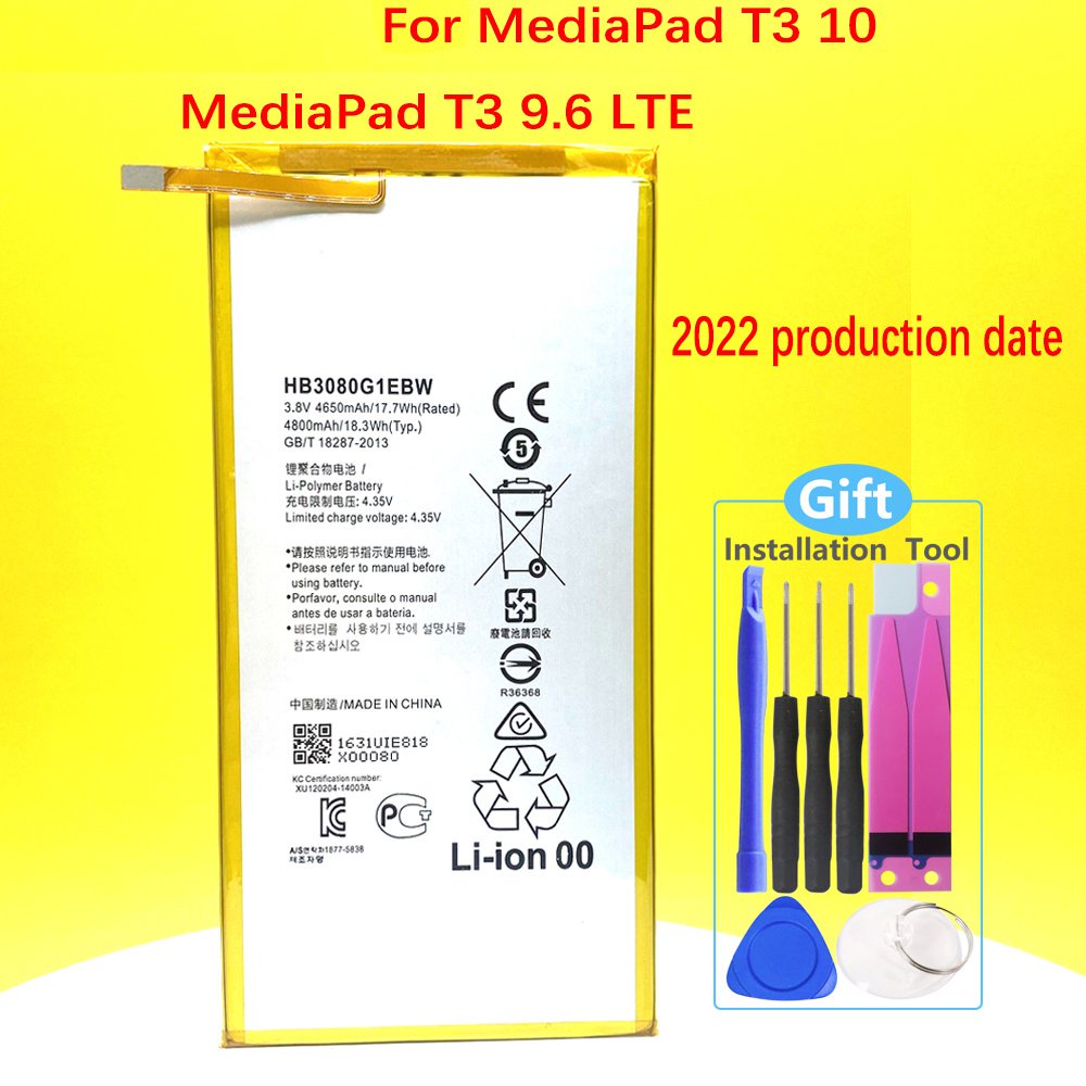 แบตเตอรี่ใหม่สำหรับ MediaPad T3 10 /T3 9.6 LTE AGS-L09 AGS-W09 AGS-L03Tablet รหัสติดตามคุณภาพสูง 2VF