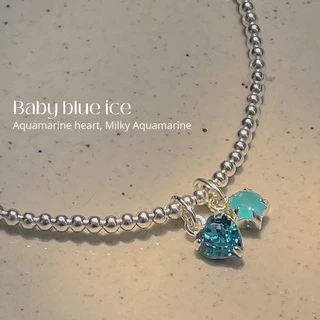 SissyJewelry // กำไลข้อมือเงินแท้ รุ่นเอ็นยืด Fruity mix stretch beaded bracelet จี้พลอยหัวใจ + พลอยกลม 🎁Free gift box🎁
